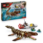 LEGO® Jurassic World 76974 Båtuppdrag med klossbyggd mosasaurus