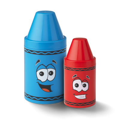 Crayola® Storage Tip Small (röd) och Large (blå)