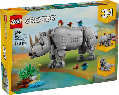 LEGO® Creator 31173 Vilda djur: majestätisk noshörning med fåglar