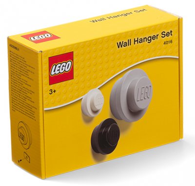LEGO WALL HANGERS SET, grå, svart, vit