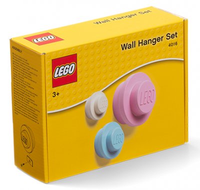 LEGO WALL HANGERS SET, ljusblå, ljusrosa,vit