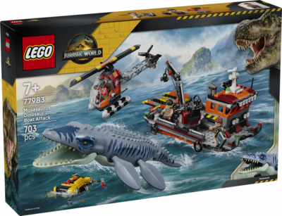 LEGO® Jurassic World 77983 Dinosaurieattack med båt och mosasaurus