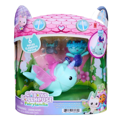 Gabby's Dollhouse Fairyflight Adventure Pack MerCat & Kitty Narwhal