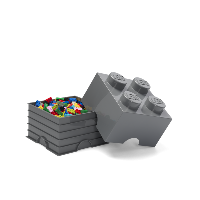 LEGO Förvaringslåda 4 Knoppar, dark grey