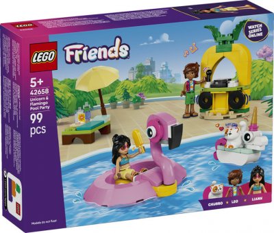LEGO® Friends 42658 Poolparty med enhörning och flamingo